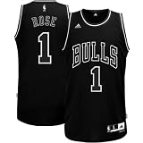NBA Men’s Chicago Bulls Derrick Rose BlackBlackWhite Swingman