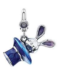Sterling Silver-Enamel Bunny In Magician Hat by US Gems