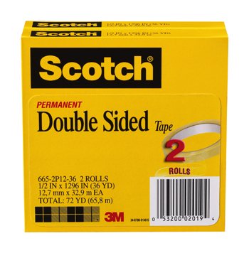 Quality Scotch Double Sided Tape 2 Pack By 3M
