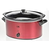 Kalorik SC 32648 Stainless-Steel 7-Quart Slow Cooker, Red