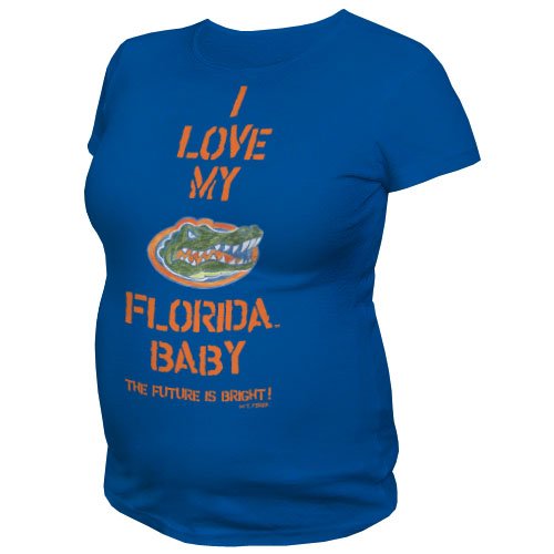 NCAA Florida Gators T.Fisher I Love My Baby Maternity Tee Shirt