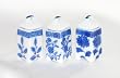 Dollhouse Miniature Set of 3 Blue and White Porcelaine Cannisters