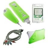 5in1 Accessory Bundle for Nintendo Wii -Green SKIN CASE