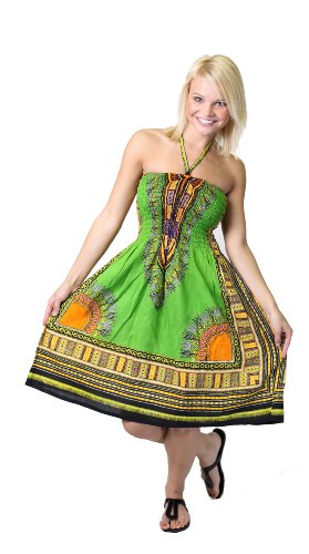 One-size-fits-all Tube Dress/Coverup with African Print