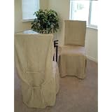 6 Pieces Beige Dining Chair Slipcovers by 