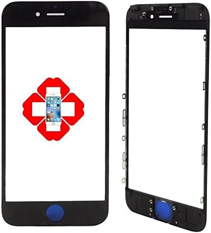 Original iphone 6 Front Glass Lens Bezel Frame,For iphone Health(TM)Front Glass Screen Replacement Repair Part with Pre-Installed Frame for iphone 6 4.7'' inch(black)