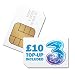 3 Prepay Sim Card - Includes &pound;10 Airtime
