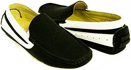 Black and White Men's Moccasins . Leather Lining Size 10 US