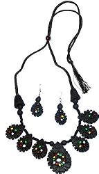 Jewellery Necklace and Earing In Terracota Handcrafted Unique Gift For Her