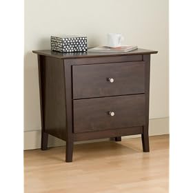 Prepac EMH-2524 Manhattan 2 Drawer Night Table Espresso