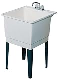 SWANSTONE PT-1-010 22-INCH BY 25-INCH FLOOR-STANDING SINGLE LAUNDRY TUB, WHITE FINISH
