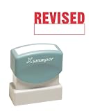 Xstamper(R) One-Color Title Stamp, Pre-Inked, Revised, Red