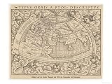 1545 Map from Basel Switzerland Depicting the World as Known to Ptolemy in the 2nd Century Art Giclee Poster Print, 40x30