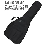 Aria （ アリア ） GBN-AG BK アコースティックギター用ダブルショルダーギグバッグ 20mm厚パッド、収納力抜群