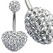 Piercing nombril en cristal Swarovski en forme de coeur - © Avantgarde Jewels - Bijou de corps - Fa