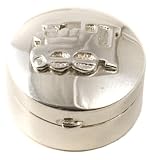 Kitted Out Boo Bunny Silver Train Tooth Box In Keepsake Box (Blue)