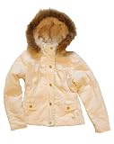Girls Twill Ruffle Faux Fur Lined Coat