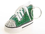 Image - Damen / Herren Schlüsselanhänger, Sportschuh, Schuh, Strass-Steine, Grün