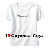 T-Shirt Woman White  I Love Guyanese Guys  Guyana Country
