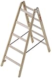 HAILO 9805-011 Holz Doppelsprossen Stehleiter 2 x 5 Sprossen