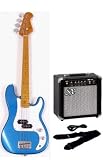 SX SPB57 34 LPB + BA1565 STCA Short Scale Bass Guitar Package