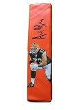 Joe Thomas Autographed Custom Photo Cleveland Browns Football End Zone Pylon, Proof Photo of Joe Signing for Us.