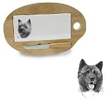 Wooden Cheese Board with Tile Insert featuring the Akita (12.75 inches)