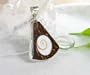 Completely Handcrafted - Designer Sterling Silver Coconut, Conch Shell Inlaid Pendant