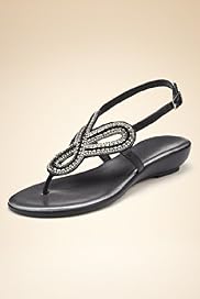 Bead & Diamanté Embellished T-Bar Sandals