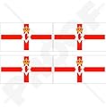 NORTHERN IRELAND Flag, Ulster Banner UK 2" (50mm) Vinyl Bumper-Helmet Stickers, Decals x4