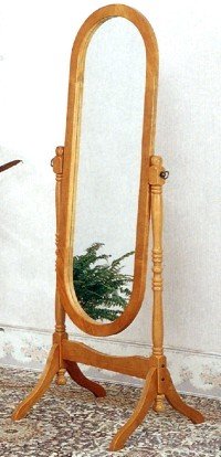 Coaster Traditional Oval Cheval Floor Mirror in Oak