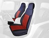 Rugged Ridge 13213.53 Black/Red Custom Neoprene Front Seat Cover - Pair