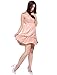 Allegra K Women Scoop Neck Sleeveless Dots Pleated Layered Dress