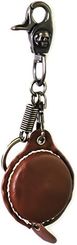Leather Plus Antique Edition Carabiner Measurement Tape Style Keychain Ring Keyring Key Chain Key Holder (Brown)