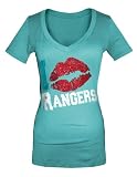 Texas Rangers Seafoam Women's Baby Jersey V-Neck T-Shirt