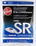 Hoover 401010SR Allergen Filtration Vacuum Bags, 3 bag pack