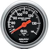 Autometer (3341-m) Sport Comp Metric Oil Temp Gauges - 60-114 deg Celcius, 2 1/16