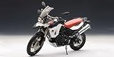 BMW F800 GS 30th Anniversary Edition, White Body/Red Seat Diecast Model Motorcycle in 1:10 scale by AUTOart