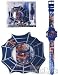 Marvel Spider-Man Uhren-Set Spiderman Groesse: 15 x 4 cm Farbe: blau Lieferumfang: Wanduhr + Armbanduhr