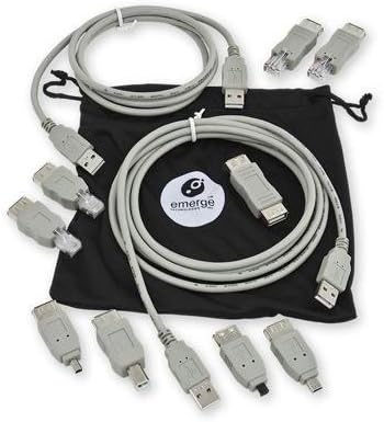 ReTrak Retractable 3-Feet USB 2.0 Universal Cable Kit, Gray (ETCABLEKIT3) (Discontinued by Manufacturer)