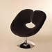 LOUNGE DESIGN STYLE CHAIR retro office stool C23 black