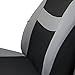 FH Group FB030GRAYBLACK115-COMBO Seat Cover Combo Set with Steering Wheel Cover and Seat Belt Pad (Airbag Compatible and Split Bench Gray/Black)