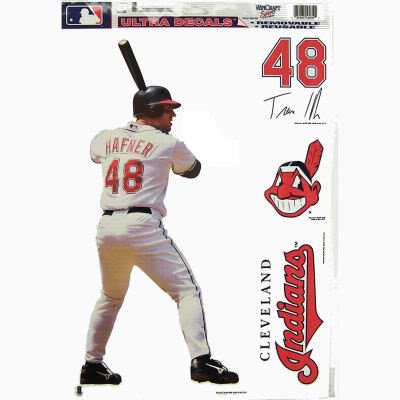 CLEVELAND INDIANS TRAVIS HAFNER REMOVABLE CAR TRUCK WINDOW WALL DECAL SET (4)
