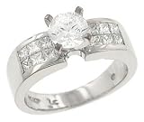 Ladies Invisible Set Princess Cut Dmd Eng Ring .65cttw