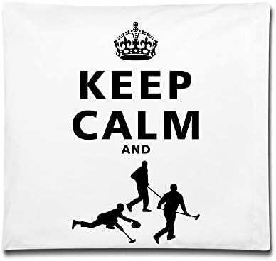 Keep Calm Play Curling 18 X18 Inch Pillow Cushion Cover White