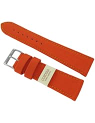 24mm Morellato Padded Stitched Genuine Cordura Canvas Orange Watch Band Strap