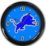 Detroit Lions Wall Clock Black Great Unique Gift Idea