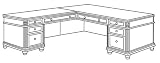 Office Furniture - Executive L-Shaped Desk with Left Return - Executive Office Furniture / Home Office Furniture - 7480-56