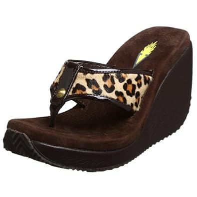 ... Volatile Women's Safari Wedge Thong Sandal,Tan Leopard,6 M US: Shoes