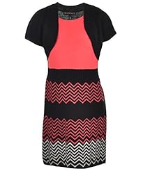 Girls Sweater Acrylic Zig Zag  Dress